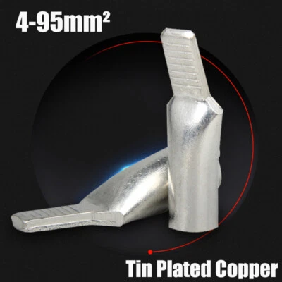 Tube Flat Pin Crimp Terminal 4-95mm² Cable for Circuit Breaker Tin Plated Copper - Image 1 of 4