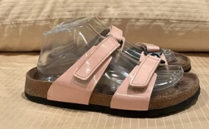 Sandalia Birkenstock Birki's Madura Doble Correa Rosa Patente Cuero 38/7-7.5EE. UU. - Imagen 1 de 11