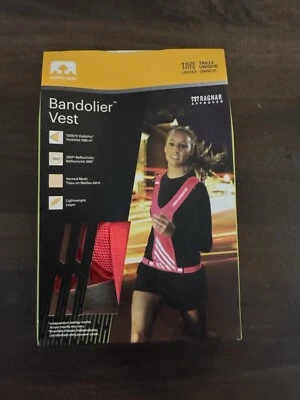 NIB Pink Nathan Bandolier One Sz High Visibility Reflective Running Safety Vest - Image 1 of 3