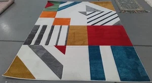 IVORY PEACOCK BLUE 6'-7" x 9'-0" Flaw in Rug, Reduced Price 1172776621 HLW709B-6 - Picture 1 of 4