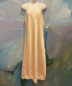 Christian Dior Vintage Ivory Satin Lace Slip Nightgown Dress 90s Lingerie - Picture 1 of 8