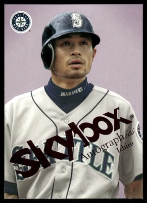 I006 ICHIRO SUZUKI 2004 SKYBOX AUTOGRAPHICS INSIGNIA PURPLE MISSING NUMBER /25 - Image 1 of 2