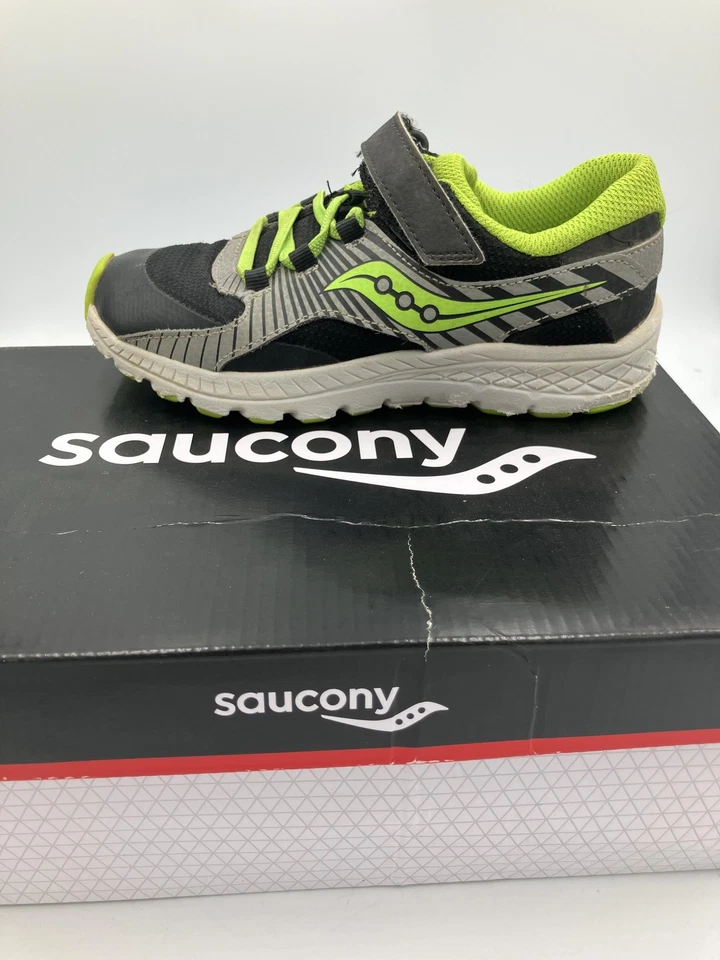Saucony Velocer A/C Shoes Youth Size 1 Black Green Running Sneakers Athletic - Image 1 of 4
