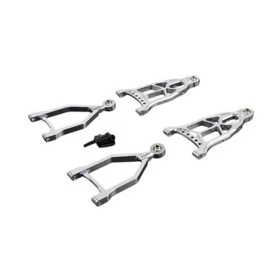 Alu CNC Querlenker Set vorne HPI u. Rovan Baja 5B, 5T u. 5SC in silber NEU - Bild 1 von 3