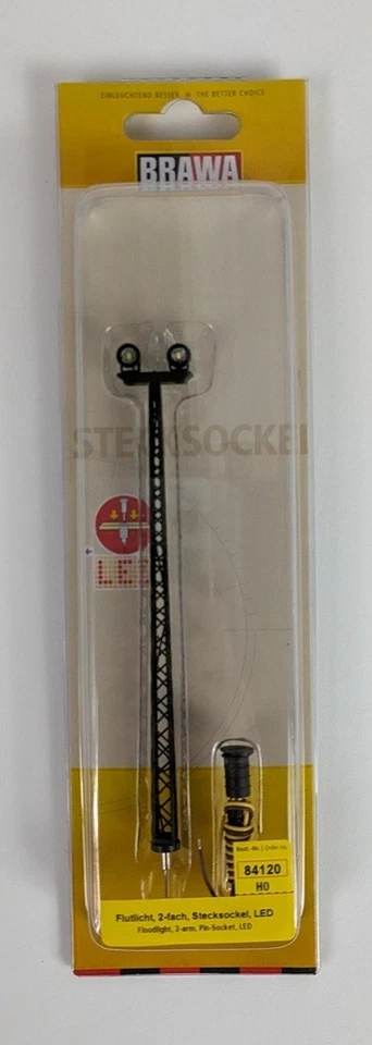 Brawa 84120 H0 Flutlicht 2-fach  -  Stecksockel mit LED - Bild 1 von 1