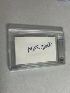 Mike Judge signed encapsulated 3x5 index card Beckett BAS COA slabbed Beavis - Picture 1 of 2
