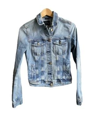 Chaqueta de mezclilla American Eagle para mujer XS/pequeña elástica desteñida camionera Jean Foto 1 de 4