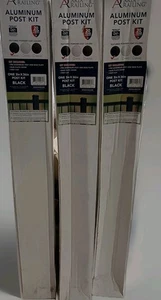 (3) Kit(s) de poste de cubierta de aluminio recubierto de polvo negro Aria barandilla 3" x 3" x 36" - Imagen 1 de 3