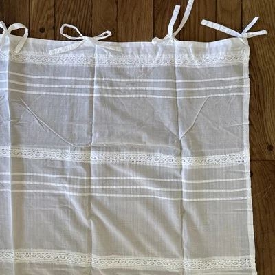 Pottery Barn Kids Curtains Set 2 Panels Tie Top Sheer Lace - Image 1 of 4