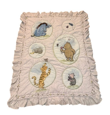 Manta edredón ropa de cama Pooh clásica de Disney 36 x 46 rosa guardería Foto 1 de 4