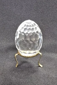 Vintage Swarovski Crystal Egg Figurine Paperweight with Gold Stand - Picture 1 of 3