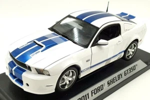 Shelby Collectibles 1/18 Scale 25321S - 2011 Ford Shelby GT350 - White/Blue - Picture 1 of 5