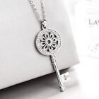 1.20Ct Round Cut Real Moissanite Custom Key Pendant 14K White Gold Plated Silver