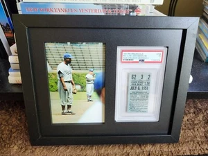 1951 Dodgers - Jackie Robinson PSA Ticket Stub mit coloriertem Druck - gerahmt & mattiert - Bild 1 von 2