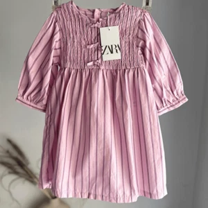 ZARA STRIPED POPLIN DRESS PINK 6Y 45.2 inches NWT - Picture 1 of 4