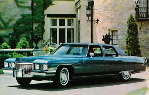 1972 Cadillac Fleetwood Limousine, attraktive Händler Werbung Postkarte 5,5x3,5 - Bild 1 von 2