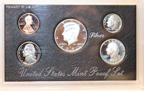 1992 S US Proof Set Silver 5 Coins Cover