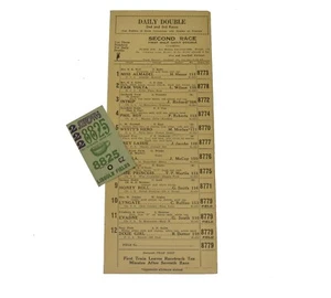 Lincoln Fields Illinois Horse Race Program 1937 & Betting Ticket - Picture 1 of 6