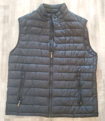 Kenneth Cole Puffer Vest Mens Large Black Full Zip Awareness Pockets Sleeveless - Image 1 of 4