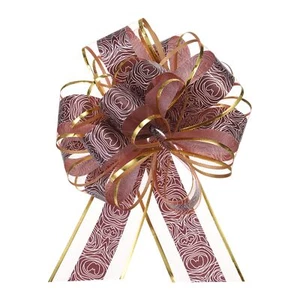 10pcs 8 Inch Large Pull Bow Gift Wrapping Bows Ribbon Organza Coffee for Wedd... - Picture 1 of 6