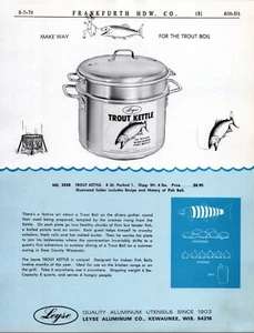 1970 Leyse Trout Kettle Fish Broils Print Ad Flyer - Picture 1 of 2