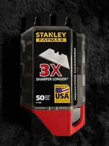 Paquete de 50 hojas de afeitar utilitarias Stanley Tools Fatmax EE. UU. con dispensador 3Xs - Imagen 1 de 2