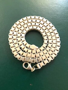 Heavy Sterling Silver Link Necklace Heavy Chain 22” - Picture 1 of 7