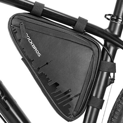 RockBros MTB Bike Triangle Bags Black Front Tube Frame Bag 1.5L Waterproof 2side - Image 1 of 4