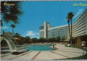 Riviera Hotel Las Vegas Pool View Continental Chrome Postcard - Picture 1 of 2