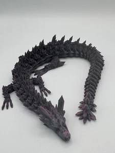 3D Printed Dragon Articulated Crystal Dragon Home Office Decor Fidget Toy 14” - Picture 1 of 3