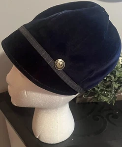 Goorin Bros Womens Velvet Navy Blue Jockey Style Hat Cap Xsmall - Picture 1 of 5