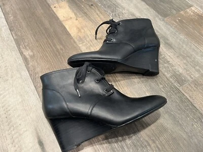 Ботинки Lauren Ralph Lauren Tamia черные кожаные на шнуровке размер 7B - Изображение 1 из 4