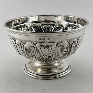 Antique Art Nouveau Style Sterling Silver Rose Bowl - Birmingham 1903 - Picture 1 of 6