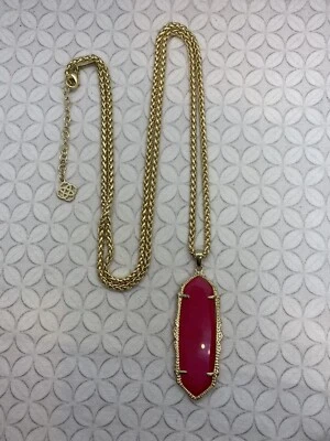 Collar Colgante Largo Kendra Scott Rosa Ágata Frances Tono Dorado Foto 1 de 4