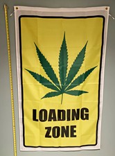 BEER FLAG *FREE SHIP USA SELLER! Loading Zone Yellow Busch Trump Poster Sign 3x5