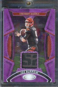 2023 Panini Certified JOE BURROW #5 Mirror Materials Purple Laundry Tag Patch /5 - Picture 1 of 2