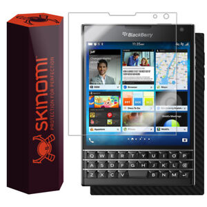 Skinomi TechSkin - Protection de la peau et de l'écran en fibre de carbone pour passeport Blackberry