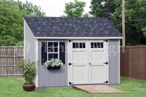 Storage Shed Plans, 6' x 12' Deluxe Lean to / Slant #D0612L, Free Material List  - Picture 1 of 2