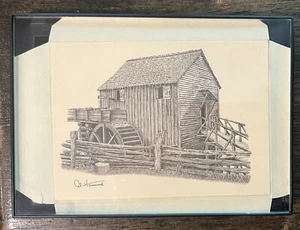 Set Of 2 Al Hammond Notecards Cable Mill Cades Cove Art Framed 7.25 x 5.5" - Picture 1 of 8