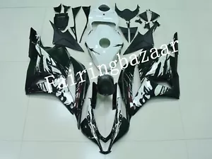 Fit for 2009-2012 CBR600RR Leyla Black White ABS Injection Bodywork Fairing Kit - Foto 1 di 8
