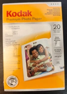 Kodak Premium Fotopapier Blätter 240g/m 4x6 10x15 A5 Hochglanz Brandneu x20 - Bild 1 von 2