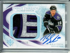 2010-11 Ultimate Collection Debut Threads Patches Auto Brayden Schenn RC /25