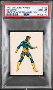 1993 Diamond X-Men Clear Sticker Animation Cyclops #155 PSA 10 RARE - Picture 1 of 2