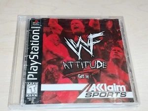 WWF Attitude lucha libre Sony PlayStation 1 PS1 disco y manual - sin arte de contraportada - Imagen 1 de 2