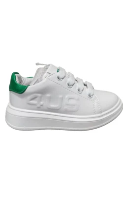 Chaussures Junior 4US Paciotti Sneakers À Lacets Mode Fashion 42350 Blanc Vert - Photo 1/3