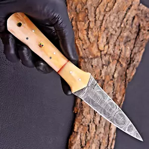 Custom HandMade Forged Damascus Steel Hunting Knife Boot Knife Dagger 684 - Picture 1 of 5