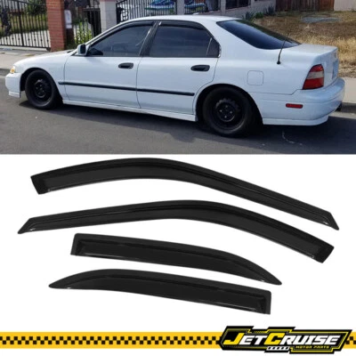 Fits 94-97 Honda Accord Sedan Acrylic Window Visors Rain Sun Guard Deflector 4Pc - Image 1 of 4