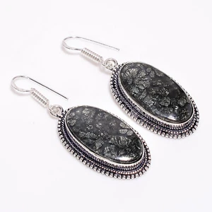 Markasit Achat Vintage Handmade Schmuck 925 Sterlingsilber Ohrringe 2 " Rg _ - Bild 1 von 6