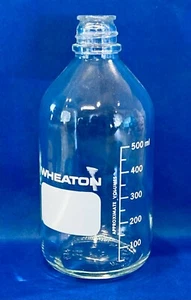 Medios de vidrio graduados/botella de laboratorio Wheaton, 500 ml - Imagen 1 de 3