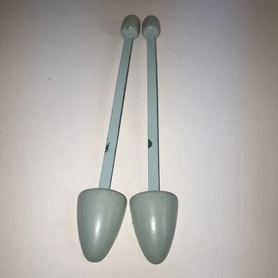 Camillas de zapatos vintage años 50 para mujer azul/verde madera y metal Foto 1 de 2